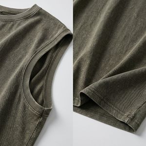 Майка унисекс <span class=keywords><strong>Earth</strong></span> Tone Washed с индивидуальным графическим логотипом, из плотного хлопка, свободного кроя, в уличном стиле, без рукавов, прямые поставки - Product Image 3
