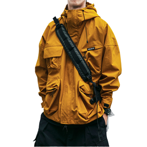 Vente chaude 100% Polyester veste coupe-vent imperméable Style décontracté toile fermeture éclair sans col couleur Pure pour l'automne en plein air - Product Image 4