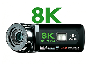 Caméra vidéo numérique professionnelle avec enregistrement 8K Ultra HD, photos 48MP (interpolation), carte externe TF/SD/HCSD, prise en charge maximale de 256 Go - Product Image 2
