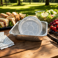 Barquette ronde en aluminium jetable de qualité alimentaire, personnalisable pour friteuse à air, barbecue, restauration, pique-nique, vente directe usine OEM