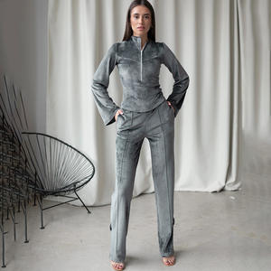 Kral Mcgreen yıldız sıcak satış kadınlar kadife <span class=keywords><strong>2</strong></span> parça setleri uzun kollu pantolon günlük giysi eşofman Lady - Product Image 1