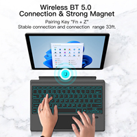 Étui de clavier sans fil Bt avec pavé tactile 7 couleurs clavier magnétique rétroéclairé pour Microsoft Surface Pro 3/4/5/6/7