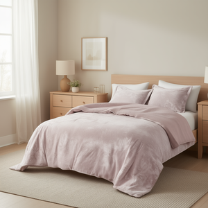 Db Reversible Comforter Set Super King King Size <b>Crushed</b> <b>Velvet</b> Sherpa Floral Woven Cotton Home Bedding - Product Image 2