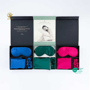 Ensemble cadeau de luxe brodé, boîte de rangement vintage personnalisable, <span class=keywords><strong>taie</strong></span> <span class=keywords><strong>d</strong></span>'<span class=keywords><strong>oreiller</strong></span> <span class=keywords><strong>en</strong></span> <span class=keywords><strong>soie</strong></span> de mûrier 22mm, motifs feuilles, animaux, dessins animés - Product Image 3
