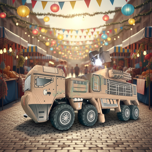 Modèle <span class=keywords><strong>de</strong></span> Panzer Gonflable Étanche – Véhicule Blindé Gonflable Durable pour Fête d'Enfants - Product Image 6