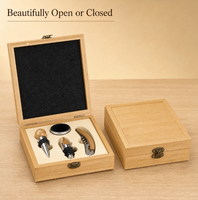 Ouvre-bouteille portable en bois naturel, coffret cadeau en bambou pour les amateurs de vin, idéal pour les pique-niques en plein air et les cadeaux de pendaison de crémaillère