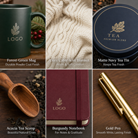 Coffret Cadeau Thé Personnalisé pour Clients – Édition Noël – Cadeau d'Entreprise Premium pour les Fêtes avec Mug, Couverture, Carnet et Boîte Cadeau