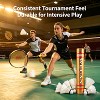 Volant de badminton WECAN Gold Premium en plumes de canard, 2 couches, durable, écologique, haute élasticité, pour les sports de badminton professionnels