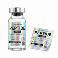 Étiquettes autocollantes en rouleau PET holographiques arc-en-ciel pour échantillons de peptides, pour flacons en verre de 3 ml, 5 ml, 10 ml