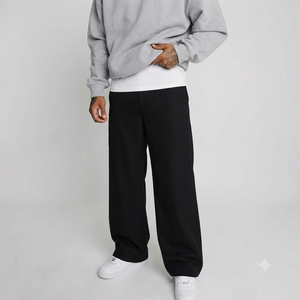 Custom Black Denim Pants <b>Men</b> Rhinestone Studded Baggy Fit Wide Leg Streetwear <b>Jeans</b> for Private Label Apparel Brand Casual Fit - Product Image 1