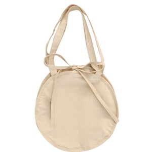 Custom Logo Round Cotton Canvas <b>Tote</b> <b>Bag</b> 16oz Heavyweight Eco Friendly Reusable <b>Zipper</b> Closure Daily Shopping Shoulder <b>Bag</b> - Product Image 1