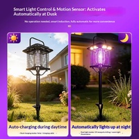 Moderne op zonne-energie werkende muggenlamp voor buiten, waterdicht, met lichtsensor voor tuin en terras