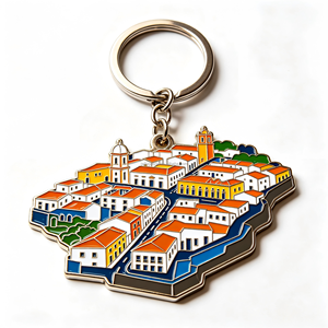 Porte-clés Souvenir Tendance en Alliage de Zinc Émaillé avec Logo Personnalisé <span class=keywords><strong>Cap</strong></span>-<span class=keywords><strong>Vert</strong></span> Sea City - Product Image 2