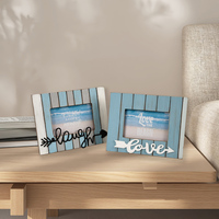 Cadre photo méditerranéen Sofine 4x6 pouces cadre photo en bois pour décoration de café à la maison sur le thème de la plage nautique