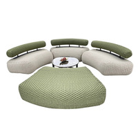 Canapé d'extérieur en osier au design minimaliste nordique moderne, en forme d'arc, pour B&B, jardins, villas, hôtels, centres de vente - Conception chinoise