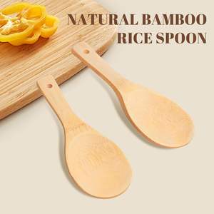 Mengfanjingxiang Pelle à riz en bambou écologique de 20 cm, en bois naturel antiadhésif, modèle bois pour servir et cuisiner - Product Image 2