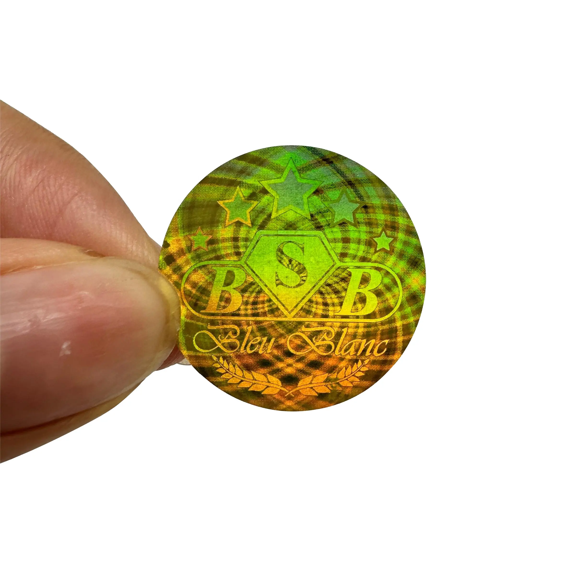 Holografische 3 D Laser Goud Folie Afdichting Veiligheidsverpakking Label Custom Logo Afdrukken Hologram Stickers