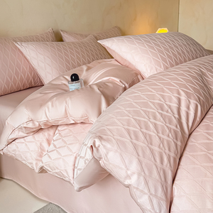 Ensemble <span class=keywords><strong>de</strong></span> literie en jacquard beige crème <span class=keywords><strong>de</strong></span> luxe, 100% <span class=keywords><strong>coton</strong></span> tissé <span class=keywords><strong>satin</strong></span>é, <span class=keywords><strong>coton</strong></span> <span class=keywords><strong>de</strong></span> classe A - Product Image 4