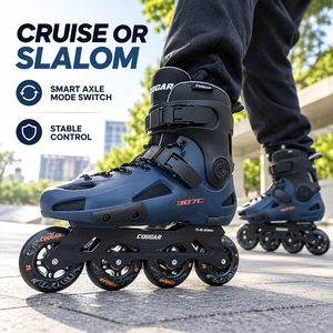 Pattini in Linea COUGAR MZS307C Aggiornati per Adulti con Telaio in Alluminio CNC a Doppia Modalità e Ruote in PU 85A per Fitness e Slalom - Product Image 4