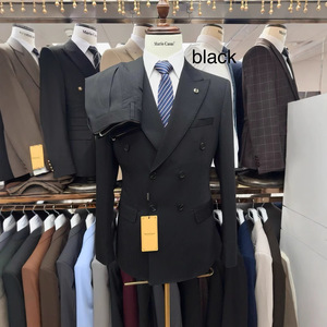 Veste de costume de luxe coupe ajustée <span class=keywords><strong>2</strong></span> pièces de style italien pour hommes ensemble de pantalons boutonnage simple avec braguette zippée taille plus pour le bal de promo de mariage - Product Image 6