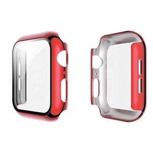 2020 nuovo 2 in 1 <span class=keywords><strong>Ultra</strong></span> Sottile Protezione Dello Schermo Con Il PC di Protezione Della Copertura Per Apple Orologio in Vetro Temperato 44/42/40/38 MILLIMETRI - Product Image 2