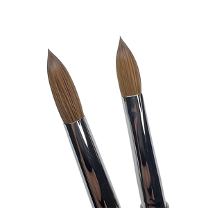 Rose Gold Kim Loại Xử Lý Bán Buôn Cremped Hoặc Vòng Acrylic Nail Bàn Chải Móng Tay Màu Đen Nghệ Thuật Bàn Chải Kolinsky Nail Nguồn Cung Cấp - Product Image 4