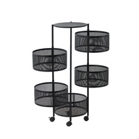 Étagère de cuisine rotative portable à 360 degrés, sans sol, étagère à légumes multi-niveaux