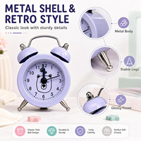 Mini réveil à double cloche, réveils analogiques sonores classiques à double cloche pour chambres, bureaux, voyages et décoration vintage de la maison