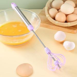 <span class=keywords><strong>Batidor</strong></span> <span class=keywords><strong>Manual</strong></span> semiautomático para cocina, hogar, herramientas para hornear Diy, claras de huevo rotativas, varilla agitadora de acero inoxidable - Product Image 5