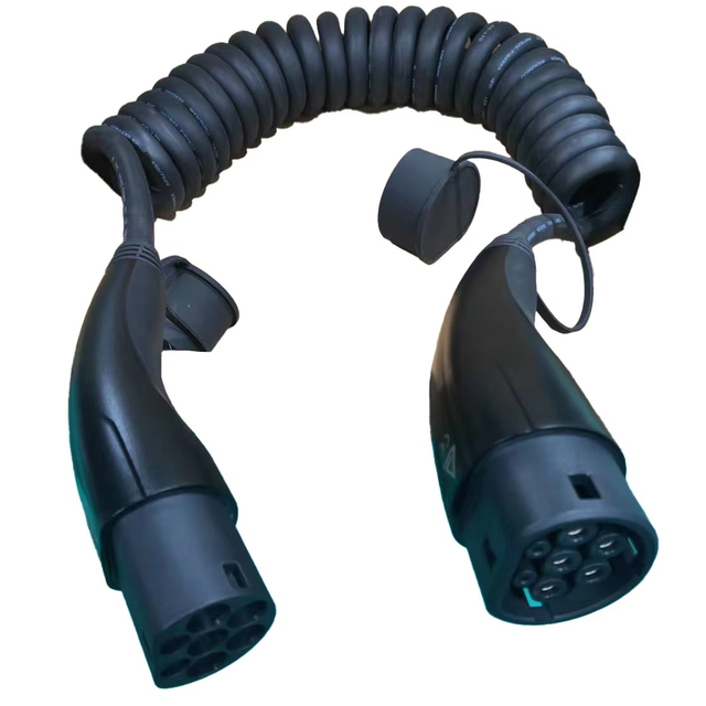 JET 22KW Type2 to Type2 Coiled EV Charging Cable 3Phase 5Meter with 32A Plug New Condition