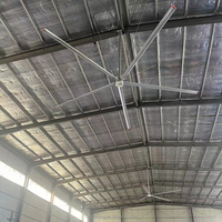 Ventilateur de plafond industriel géant HVLS à couverture d'air ultra-large, fonctionnement silencieux, moteur PMSM sans zones de vent mort