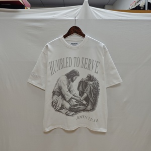 T-<span class=keywords><strong>shirt</strong></span> personnalisé OEM avec impression DTG, coupe ample et carrée, en coton, style court, effet vieilli, délavé à l'acide, vintage, streetwear pour <span class=keywords><strong>homme</strong></span> - Product Image 5