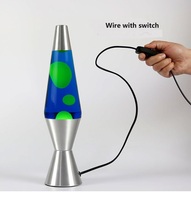 Offre Spéciale gros bouteille en verre en forme de fusée cire colorée base ronde table veilleuse corps en aluminium lampe à lave décorative à led