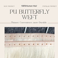 Nouvelle Tendance Cheveux Naturels XO Invisible Butterfly Weft Extension à Trame Unique Cheveux Chinois Remy Fixation Micro-link Pointes Épaisses
