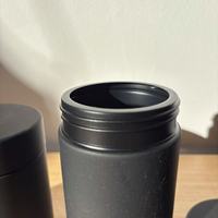 Pot en plastique HDPE givré à toucher doux, hermétique, cylindrique, 120 ml/250 ml/300 ml/500 ml, avec étiquette personnalisée pour capsules alimentaires, vitamines