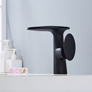 Mitigeur de lavabo en laiton monté sur le pont lavage à l'eau froide et chaude main goutte d'eau disque en céramique robinet de salle de bain Ware - Product Image 4