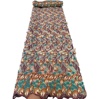 Dentelle en filet brodée NI.AI, nouveau design, applique 3D, dentelle en maille, dentelle en filet colorée pour femmes, fête, mariage