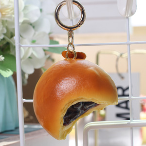 Simulation PVC Filled Bun Keychain Bite Shape <b>Jam</b> Mango Boba Bread Bag Charm Gold Spring Ring <b>Mini</b> Realistic Food Pendant - Product Image 4