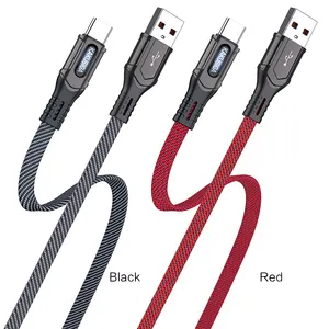 KAKU/KAKUSIGA Smart Charging Cable USB Type-C 3A Zinc Alloy Braided Fast Charging Flat Cable for Cellphone