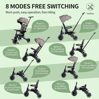 Tricycle pliable BEBELUX à 3 roues en alliage d'aluminium et plastique pour enfants de 1 à 6 ans avec 1 an de garantie