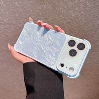 Coque de téléphone antichoc en silicone souple avec texture coquille et airbag aux quatre coins pour iPhone 17 Pro Max, 16, 15, 14 Series – Vente en gros