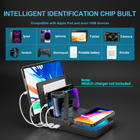 Vente en gros 75W Multi USB Charge rapide Station de charge sans fil PD 3.0 Compatible OTP OVP protégé pour téléphones Smart Watch Tablet