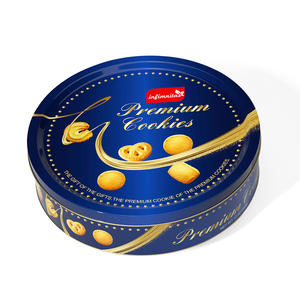 शाकाहारी हलाल पाचन बाजार बिस्कुट और कुकीज़ कस्टम नए डिजाइन नीले दौर टिन थोक मक्खन कुकीज़ - Product Image 3
