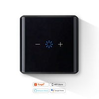 Tuya WiFi sentuh tombol redup, aplikasi kehidupan pintar pengontrol kecerahan lampu LED kontrol pengatur waktu suara standar UK/EU Max 10A saat ini