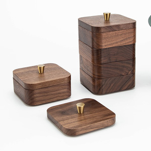 Caja de Madera de Nogal Negro Sólido de Alta Calidad, Tallada con CNC, para Joyas Personalizadas y Organizadores de Relojes de Lujo - Product Image 1