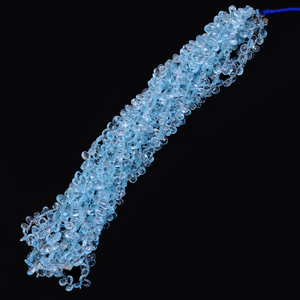 Perles de topaze bleu ciel AAA+ 7x5mm, forme poire, briolette, topaze naturelle fine, facettée, pierre semi-précieuse, perles en vrac pour la fabrication de bijoux - Product Image 1