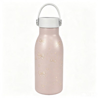 Bouteille d'eau isotherme en acier inoxydable à double paroi sous vide 350 ml avec poignée, portable, écologique, isolation 12-24 heures