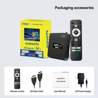 OM Max ATV Voice Smart Android TV Box Amlogic S905L3 2.4G 5G Wifi BT 4K Set Top Box Versión Global Reproductor Multimedia