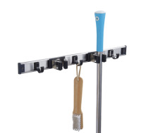 Support mural amovible en acier inoxydable 304 pour balais et serpillères avec 6 crochets – Outils métalliques