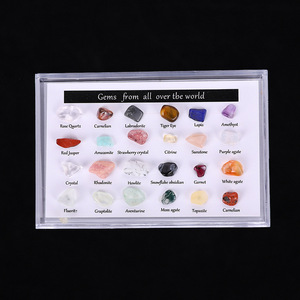 24 Soorten Natuurlijk Kristalagaat Semi-Edelsteen Mineraal Specimen Geplaatst Gepolijste Rotsen Voor Kinderen Geologie Onderwijs - Product Image 5